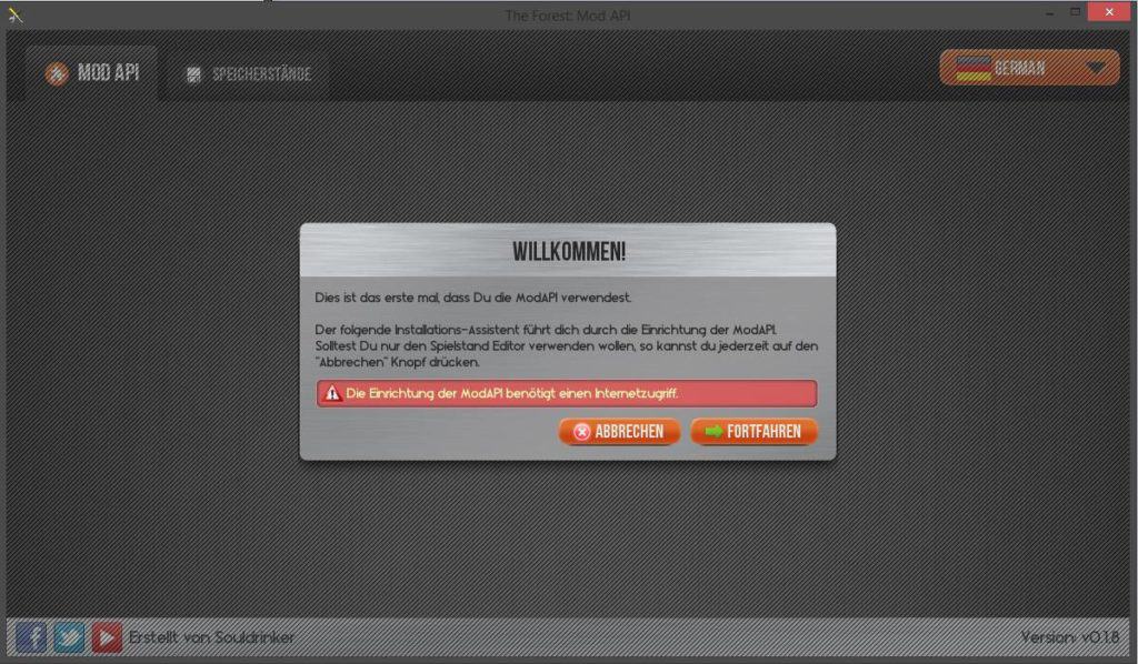 MOD API Der Einrichtungsassistent
