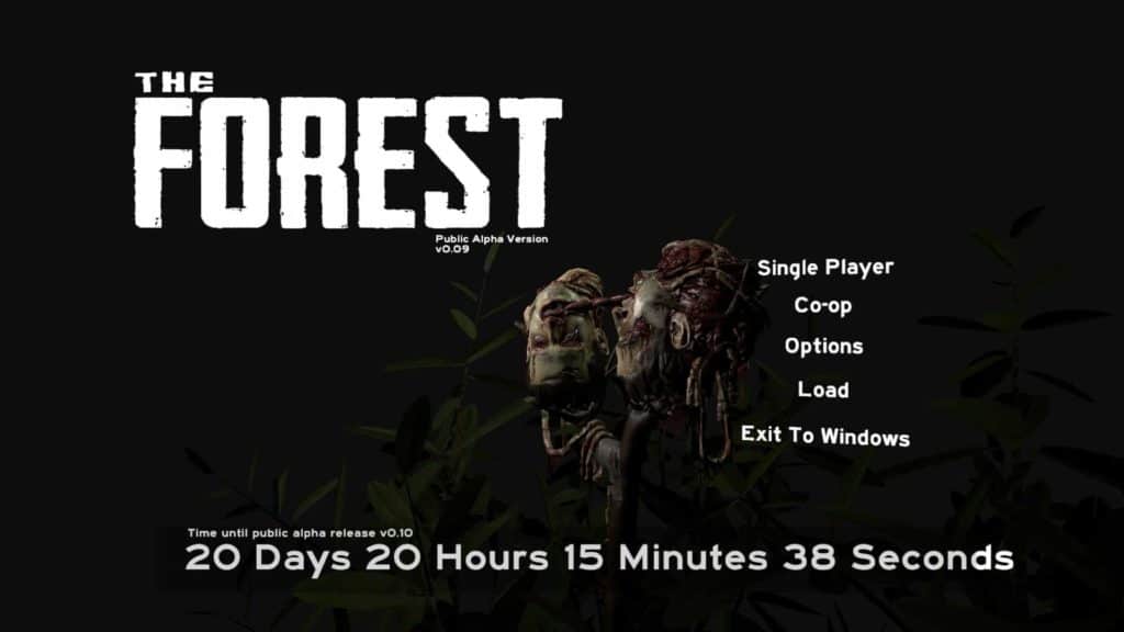 The Forest Version 0.09 Co-Op Modus Hauptmenü