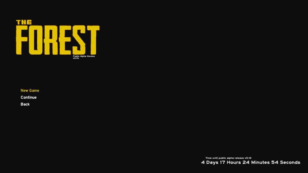 Bild 7: The Forest starten und ein neues Spiel eröffnen (Coop menü)