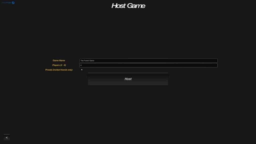 Der neue Multiplayer Bildschirm für Hosts - The Forest v 0.12