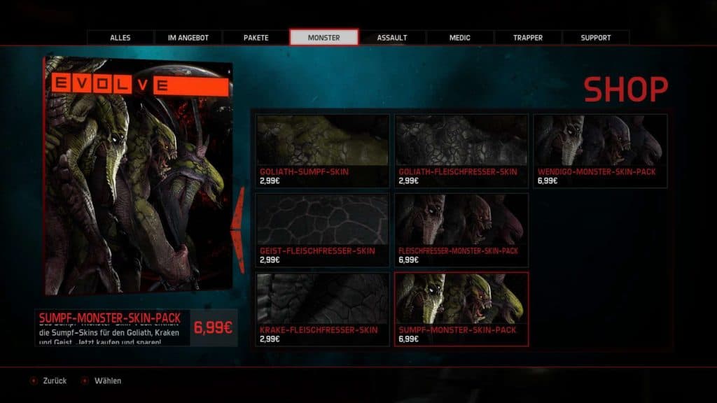 Evolve Ingameshop - Bild #2