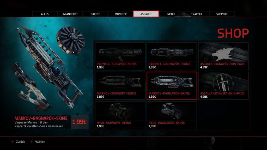 Evolve Ingameshop Bild #3