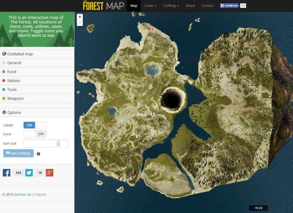 Screenshot Interaktive TheForestMap