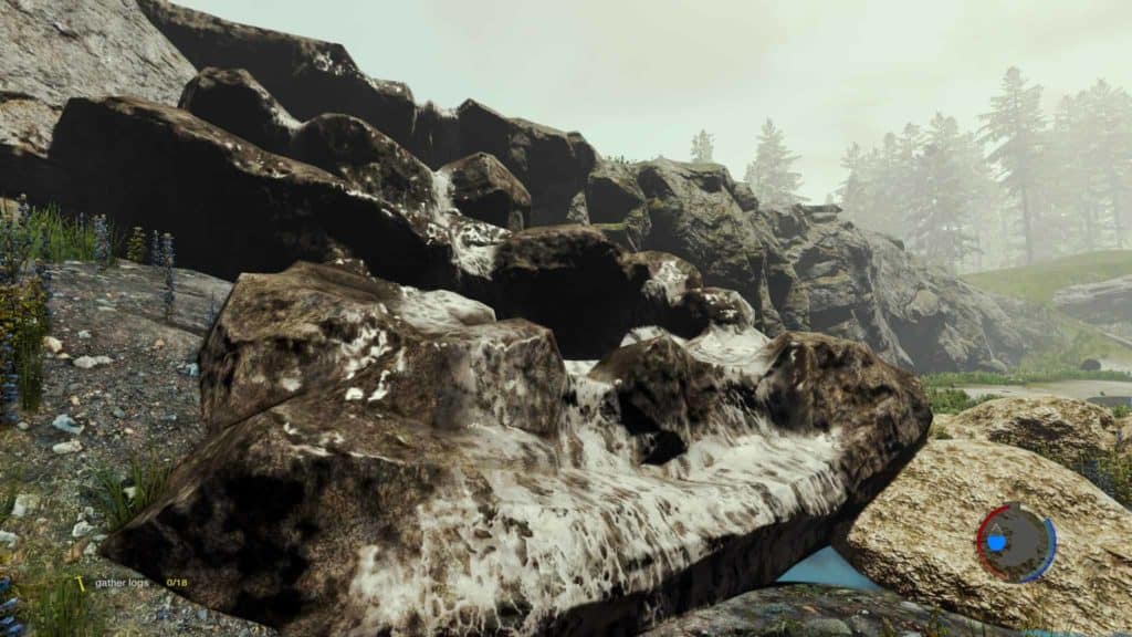 The Forest Update 0.21 Wasserfälle mit weißem Schaum