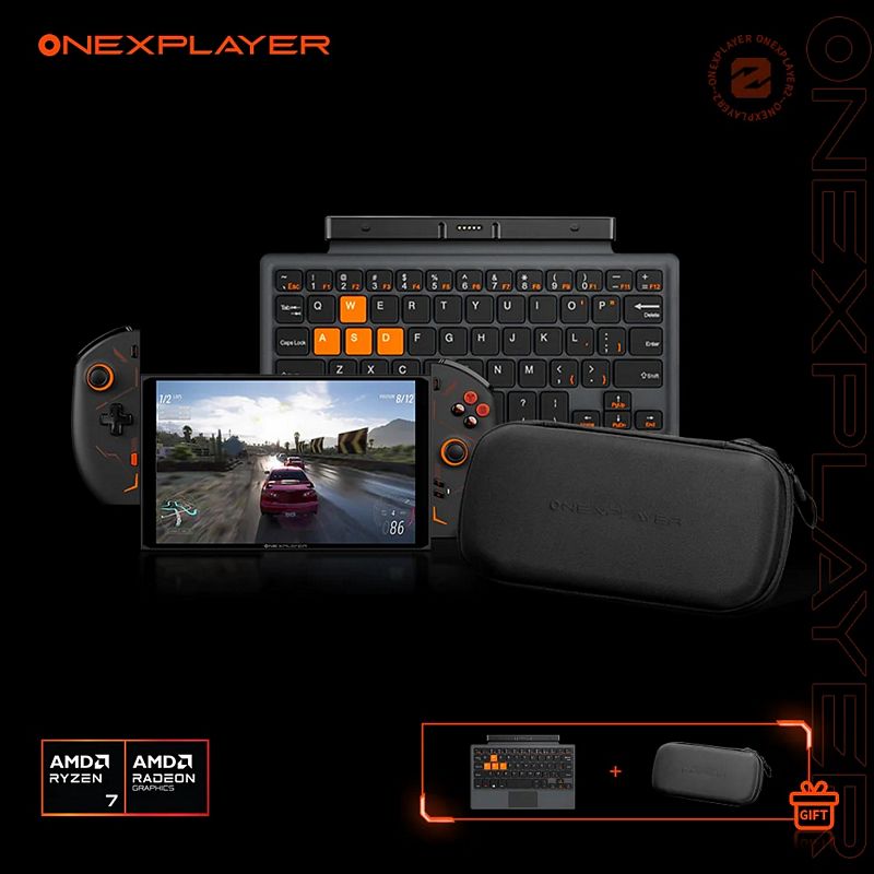 OneXPlay 2 Pro mit Tastatur und Case