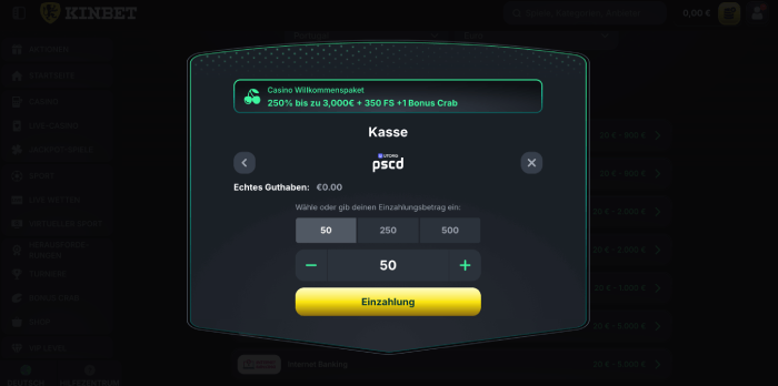 PSC Casino Ohne Limit Einzahlung