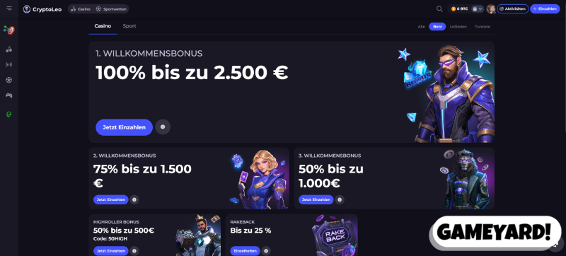 Boni im Krypto Casino ohne KYC