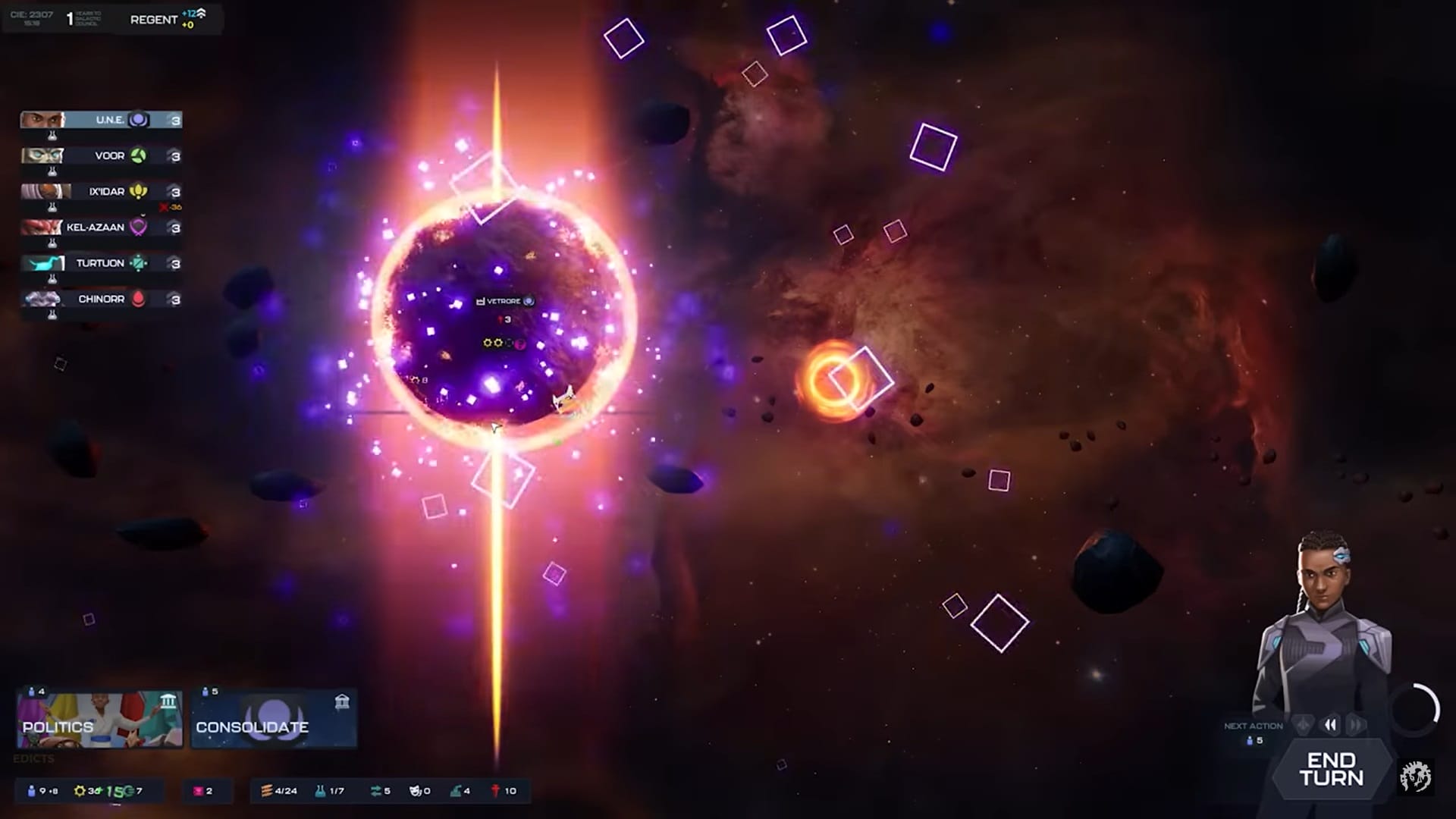 So sieht ein Menü vom neuen Spiel aus