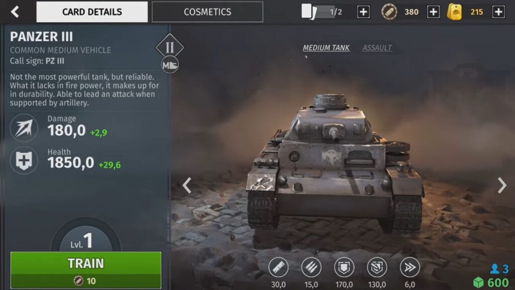 Detailansicht von einem Panzer
