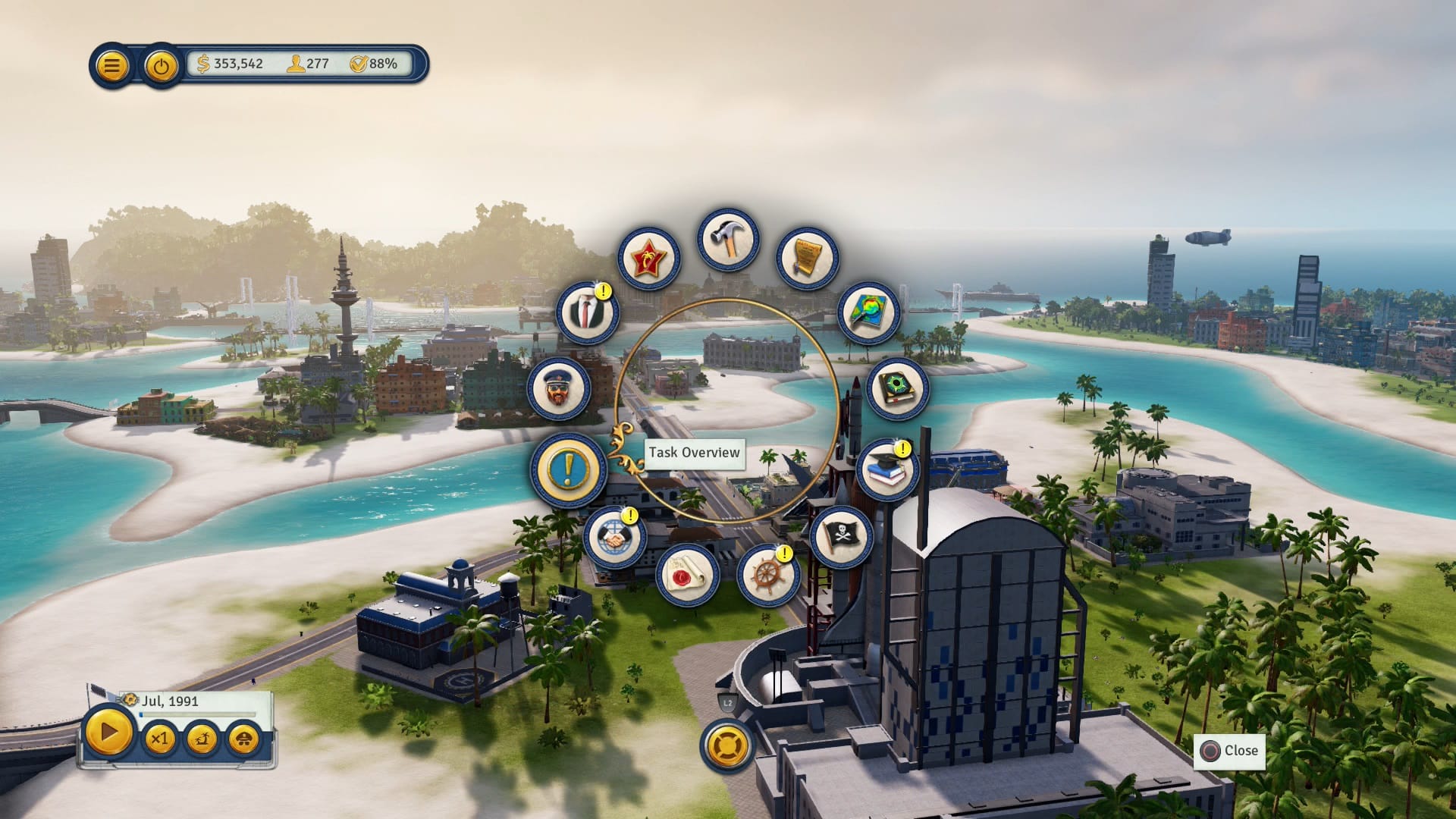 Tropico 6 Baumenü